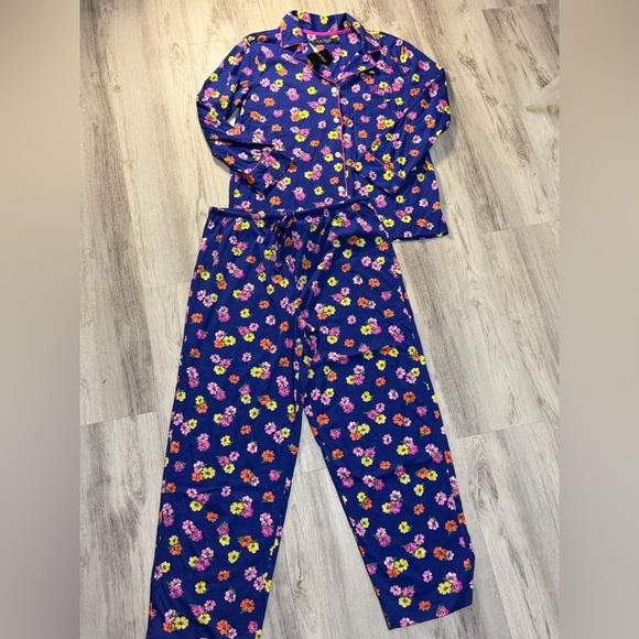 Ralph Lauren Navy Pajama Set with Floral Print - Picture 2 of 4